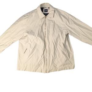 GAP Cream-Colored Weatherproof Canvas Shirt Jacket | Men's L